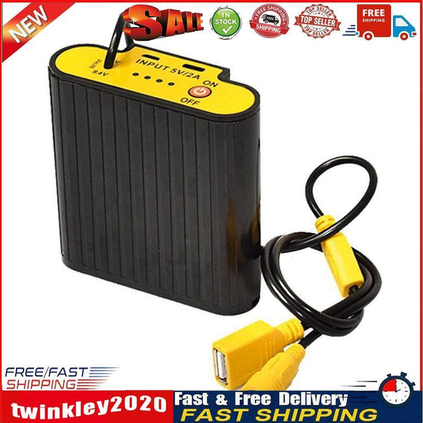 18650 Battery Pack Power Bank Case 8.4V DC + 5V USB Output for Bike Light Newly