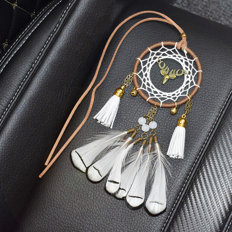 Decorative Handmade Feather Wind Chimes Car Pendant Hanging Dream Catcher