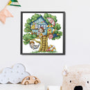 Partial Embroidery 14CT DIY Tree House Printed Cross Stitch Kit Needlework