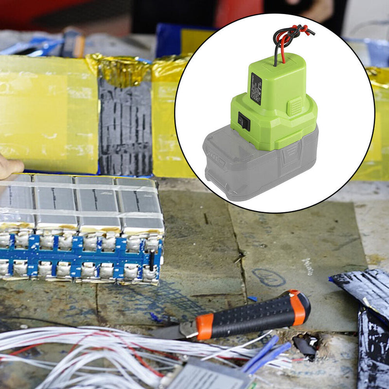 Battery Power Adapter Power Connector with Fuse Switch Wire Terminals for Ryobi