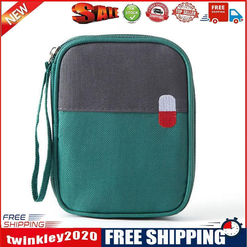 Portable Medical Bag Outdoor Handheld First Aid Drug Storage Bags (Green S)