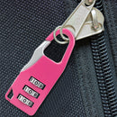 Mini 3 Digit Combination Padlock Zinc Alloy Travel Luggage Lock (Pink) Newly
