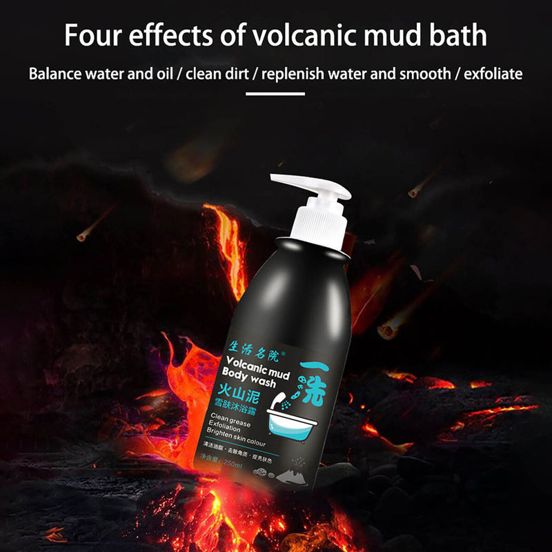 250ml Volcanic Mud Whitening Body Wash-Lon-lasting Mild Deep Cleansing Body Wash
