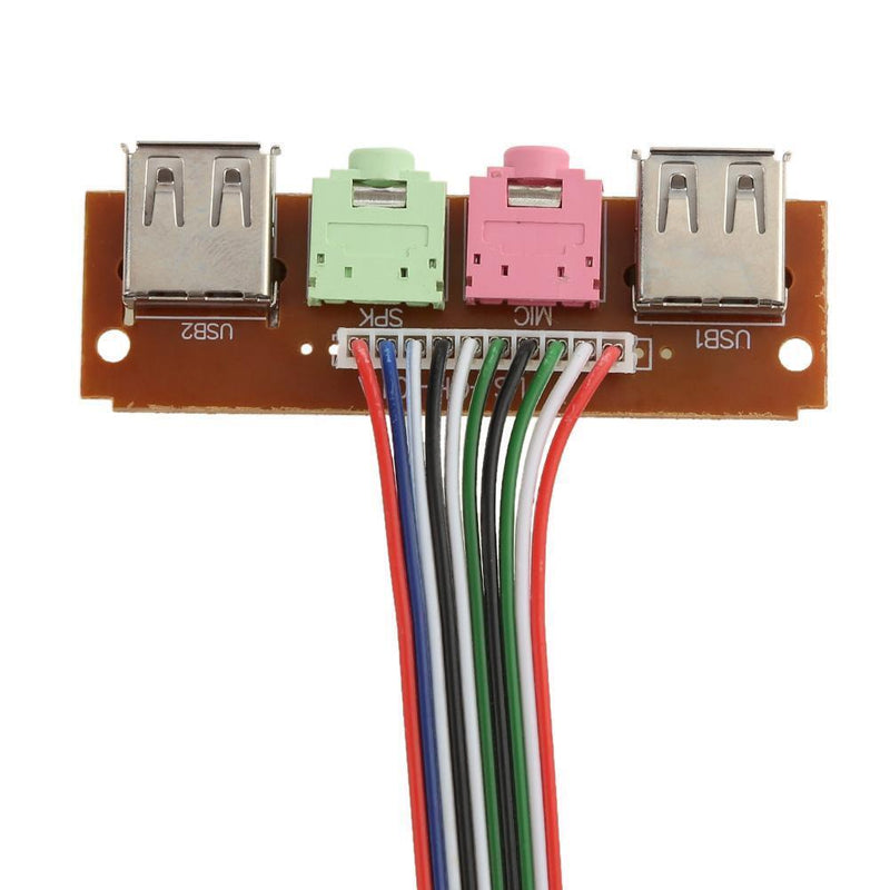 I/0 Audio Output Input Dual USB Front Panel Board Cable for Computer Case Newly