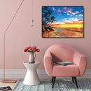 Painting By Numbers Kit DIY Beach Landscape Canvas Oil Art Picture Home Dec