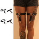 Harajuku Punk Heart Leg Garter Straps Pu Leather Garter Belt Thigh Harness