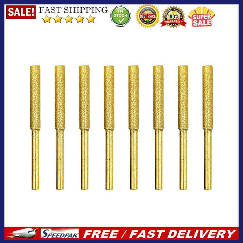 8pcs 4/4.8/5.5mm Diamond Coated Cylindrical Burr Stone File Chainsaw Sharpene