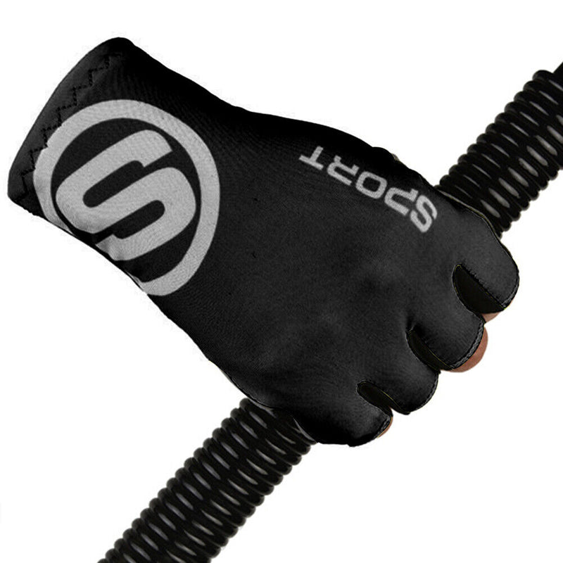 Ice Silk Women Men Gloves Sports Cycling Half Finger Hand Gloves (Black L)