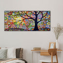 Color Tree Oil Paint By Numbers DIY Handpainted on Canvas Wall Picture Unfr