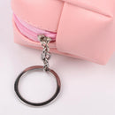 Leather Women Cute Cartoon Emotion Coin Holder Purses Mini Clutch (Pink)