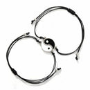 Rope Adjustable Wristband Tai Chi Couple Bracelet Yin Yang Charm Alloy Pendant