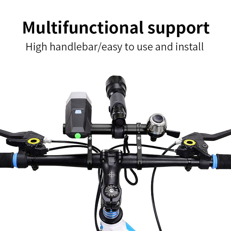 Bike Handlebar Extender Lightweight Durable Alloy Bracket Holder (Black)