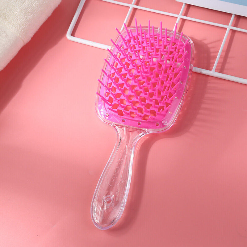 Wide Teeth Air Cushion Combs Women Scalp Massage Styling Brush Hollow Grid Co