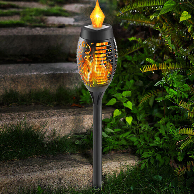 #A Solar LED Flame Torch Lights Outdoor Waterproof IP65 Pathway Lawn Landscape L