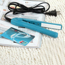 Mini Hair Straightener Flat Iron Curler  Ceramic Tourmaline Plates(Blue)
