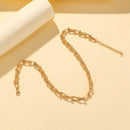 Hip Hop Splicing Horseshoe Necklace Punk Alloy Women Men Clavicle Chain Jewel