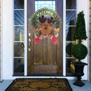 Christmas Wreath Welcome Ornament Elk Reindeer Artificial Berry Pine Branch