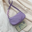 3pcs Casual Handbag Simple Nylon Daily Female Totes Shoulder Bags(Purple)
