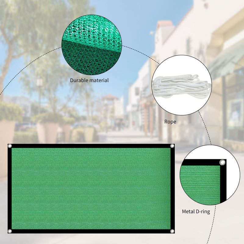 Sunblock Shade Cloth with Grommets Sail Canopy Awning UV Blockage (2x4m)