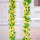 Yellow Sunflower Chain Garland 8.5ft Silk Wedding Flowers E6L0 Decor Gazebo Y2I7