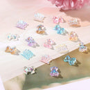 Shaped Nail Art Rhinestones Kit Jelly Bear Shape White Flower Nail Art Charms