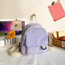 Women Solid Color Corduroy Shoulder Bag Autumn Winter Small Zipper Handbags