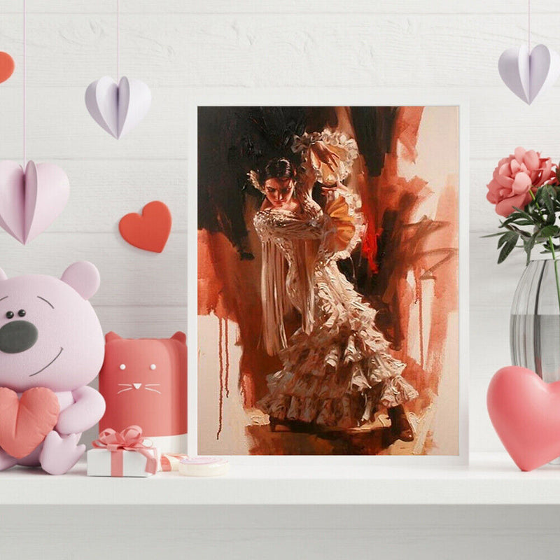 Oil Paint By Numbers Dancing Girl Frameless Picture Craft Living Room Decoration