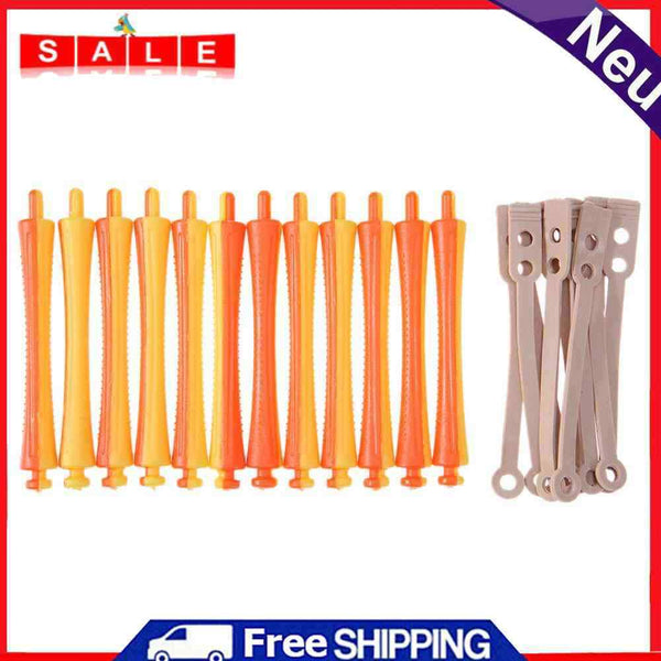 Domybest 12 Piece Cold Wave Rods Rubber Band Curlers Hairdressing Tool
