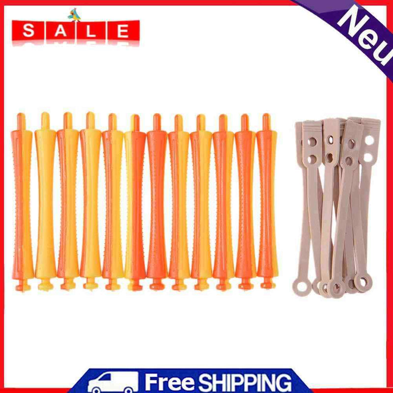 Domybest 12 Piece Cold Wave Rods Rubber Band Curlers Hairdressing Tool