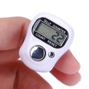 Stitch Marker Row Finger Ring Counter LCD Electronic Tally Counter (White)