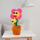 Simulation Sunflower Dancing Saxophone Musical Plush Toys (Rose Fillet) Newly