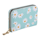 Fashion Women PU Daisy Flower Card Oaganizer Casual Ladies Wallet (Green)