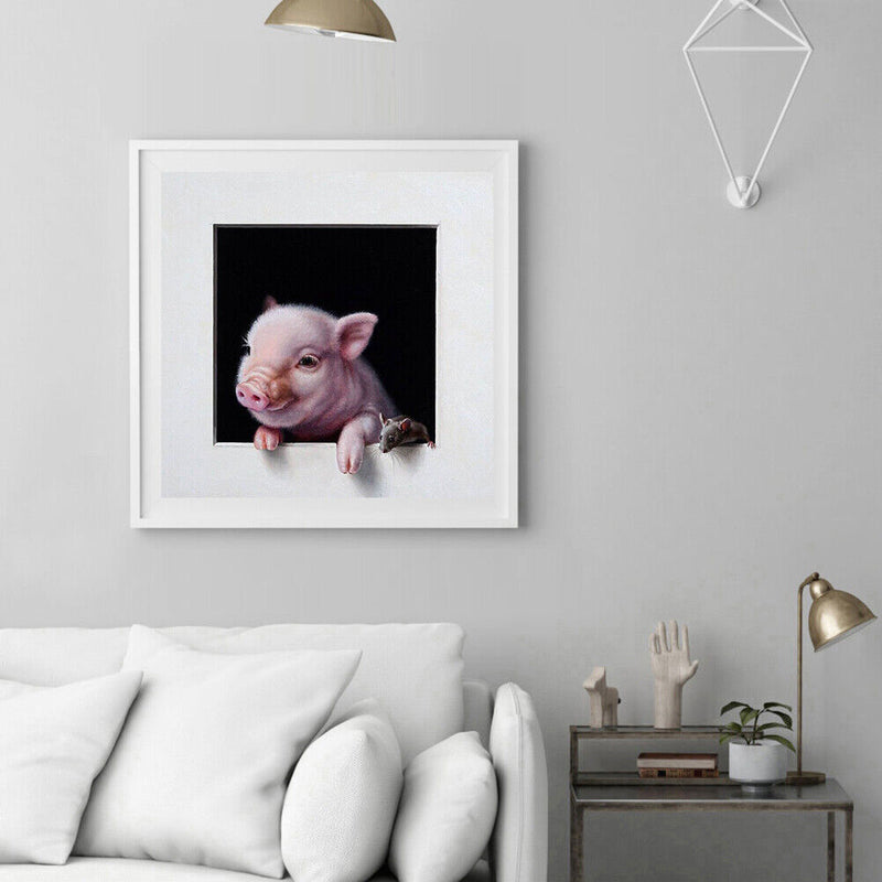 Pig and Mouse Oil Paint By Numbers DIY Handpainted on Canvas Home Decorations
