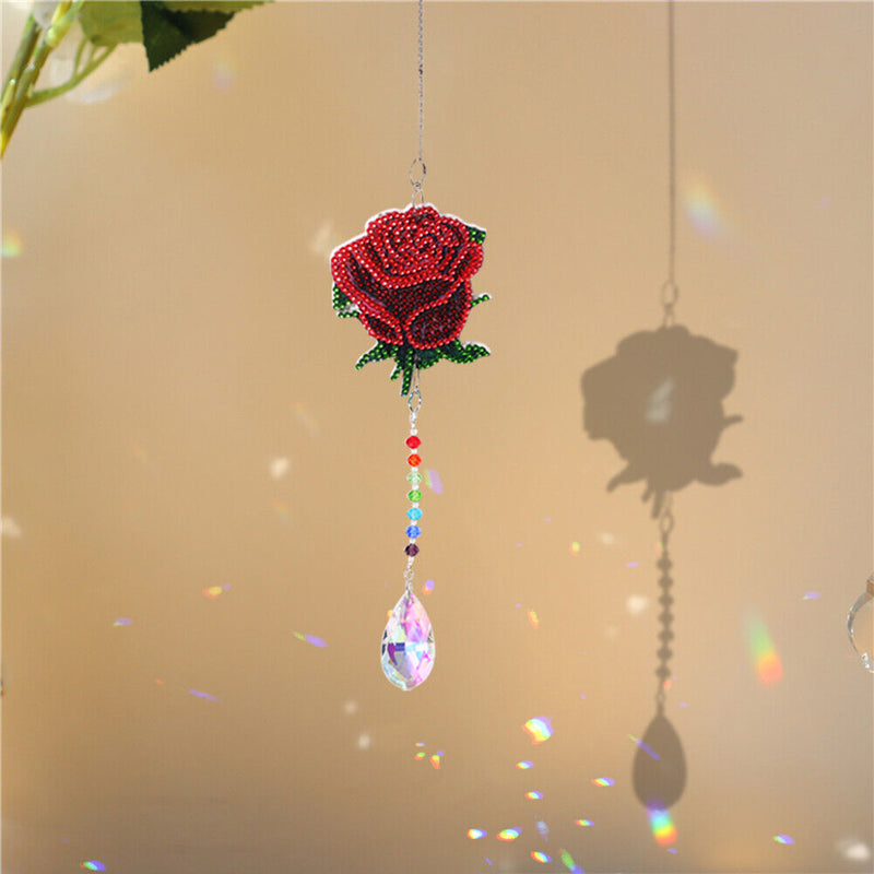 Angel Tears Diamond Sunburst Wind Chime Handmade Crystal Light Catching Pen