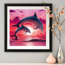 DIY 5D Mosaic Jumping Dolphin Full Round Diamond Painting Animal Picture
