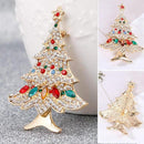 Fashion Cute Christmas Tree Star Crystal Women Charm Brooch Pin Jewelry Gifts~