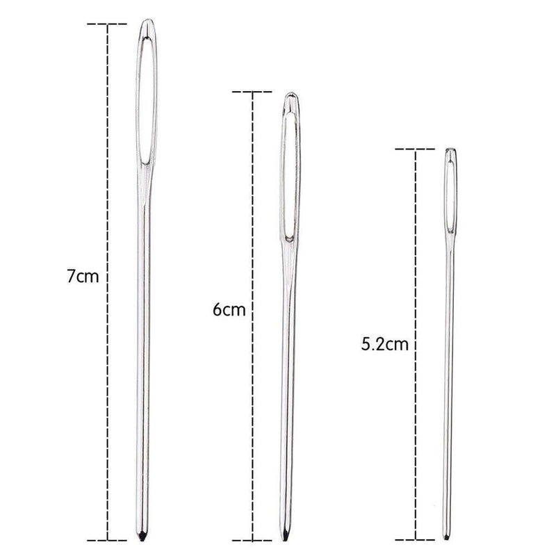 9pcs Large Eye Metal Needles Cross Stitch Knitting Crochet Hook Set Kit Newly