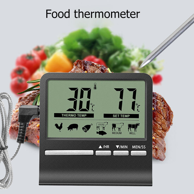 Digital Kitchen Food Thermometer Probe Meter Oven Meat Cooking Alarm Timer