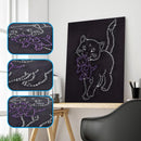 5D DIY Fluorescent Diamond Painting Cute Cat Cross Stitch Embroidery Mosaic