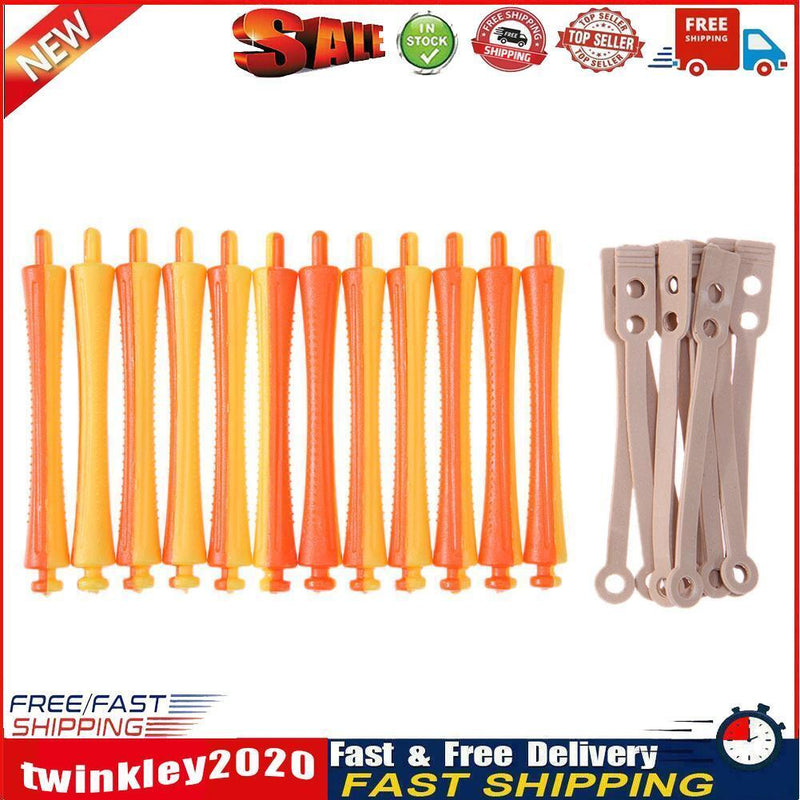 12pcs Perm Bar Rubber Band Hair Curler Hairdressing Tool(Random Color/3