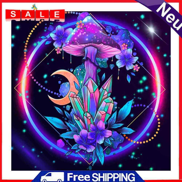 5D DIY Diamond Painting Full Round Drill Colored mushroomsof Rhinestone