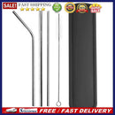 5pcs Portable Stainless Steel Tea Milk Drinking Straws Set Bar Kitchen Supplies