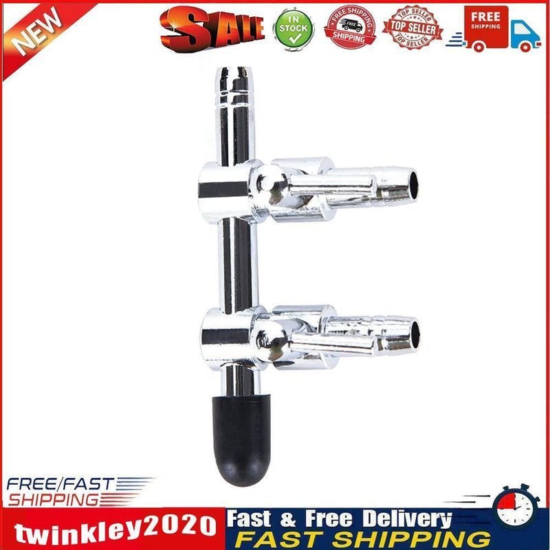 Air Flow Line Stainless Steel Control Valve Aquarium Pump Splitter(2-way) Newly