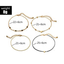 Girl Jewelry Foot Bracelet Beads Multilayer  Black Rope Chain Heart Anklets