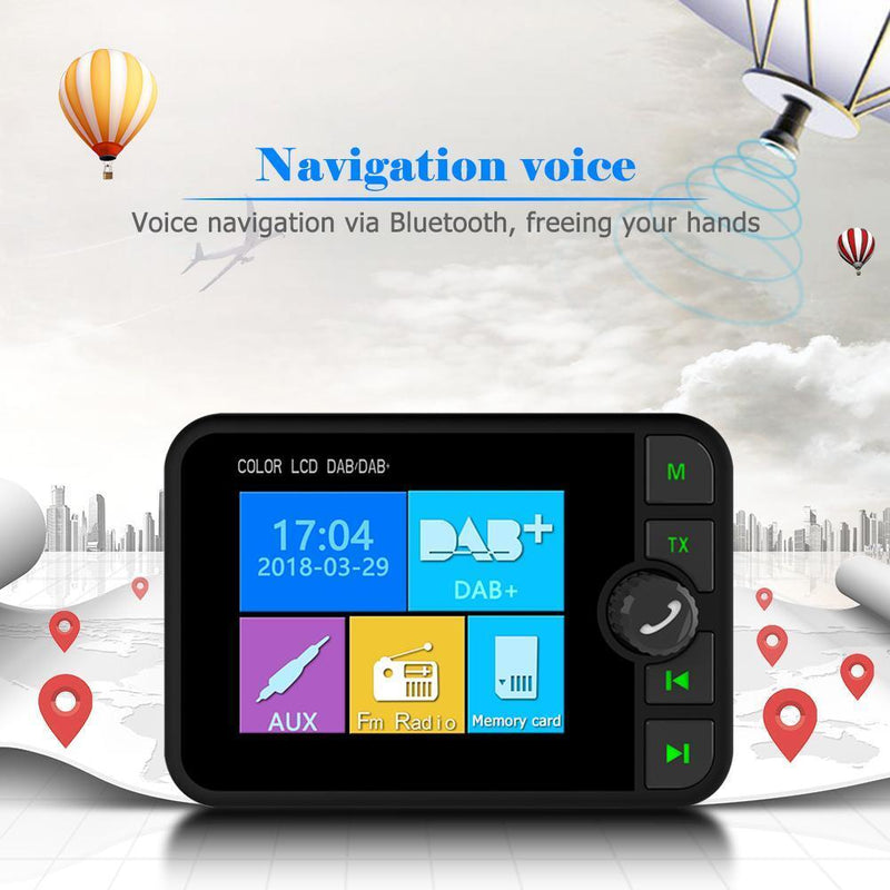 C6 Car DAB Radio Receiver FM Transmitter Bluetooth-compatible Handsfree Mus