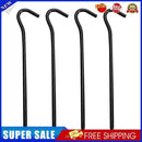 4pcs Tent Pegs with Hooks Garden Stakes Ground Nail for Awning Canopy (Blac