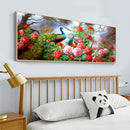 5D Rhinestone Craft Beaded Art Drawing Peacock Peony Diamond Embroidery Mosaic