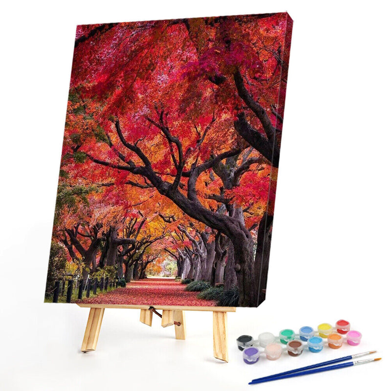 Path Scene Drawing Frameless DIY Oil Paint by Numbers Canvas Home Decor Kit