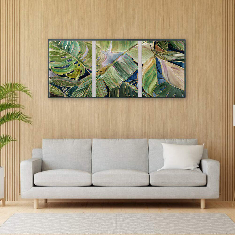 Leaf Oil Paint By Numbers Kits DIY Handpainted on Canvas Wall Art Picture Crafts