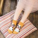 Casual Women Funny Art Cotton Ankle Socks Short Hosiery Cartoon Dog Pattern